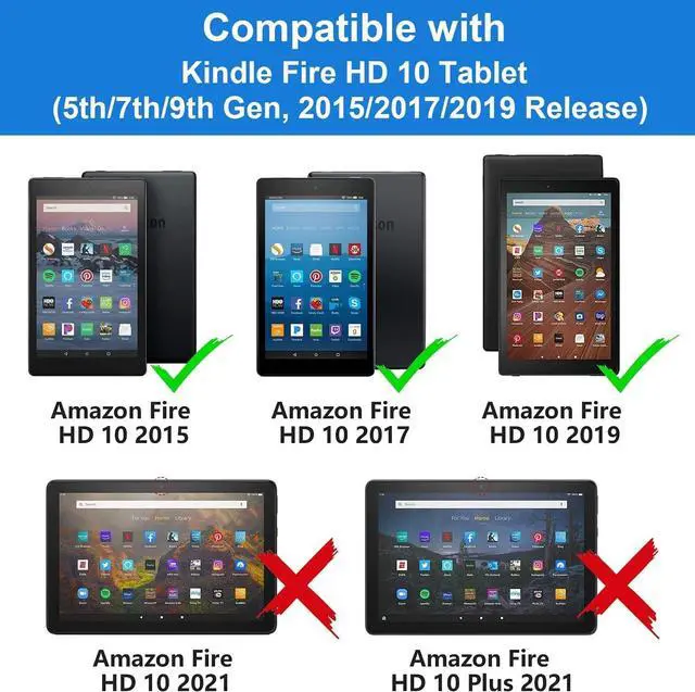 Alt view image 2 of 5 - BXIKEOPIU Case for Amazon Kindle Fire HD 10 Tablet (10.1 inch, 9th/7th Generation, 2019/2017 Release), Slim PU Leather Stand Folio Cover with Auto Wake Sleep, Leopard Print