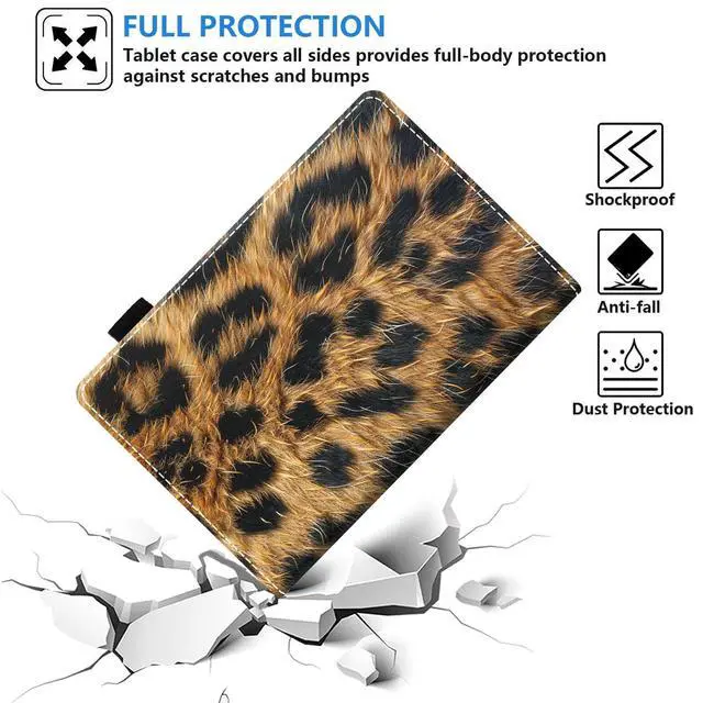 Alt view image 4 of 5 - BXIKEOPIU Case for Amazon Kindle Fire HD 10 Tablet (10.1 inch, 9th/7th Generation, 2019/2017 Release), Slim PU Leather Stand Folio Cover with Auto Wake Sleep, Leopard Print