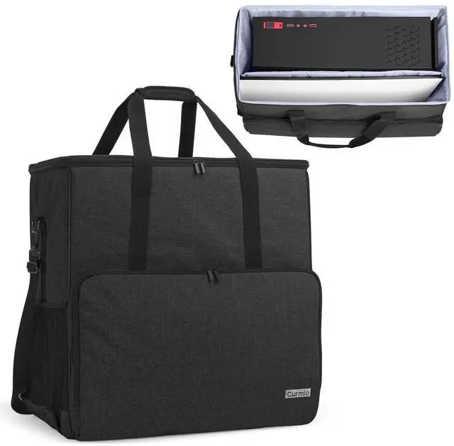 Main image of CURMIO PC Carrying Case for Desktop Tower and Monitor, Desktop Travel Bag with Inner Divider, Bag Only, Black