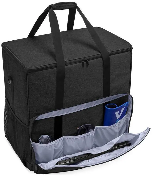 Alt view image 3 of 5 - CURMIO PC Carrying Case for Desktop Tower and Monitor, Desktop Travel Bag with Inner Divider, Bag Only, Black