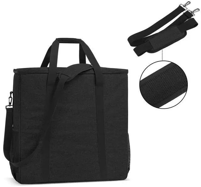 Alt view image 4 of 5 - CURMIO PC Carrying Case for Desktop Tower and Monitor, Desktop Travel Bag with Inner Divider, Bag Only, Black