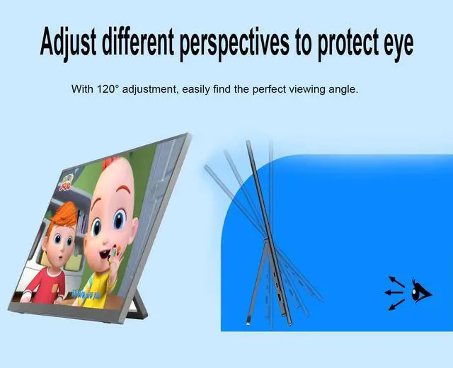 Alt view image 3 of 5 - AHXJKA 24.5" Large Screen Portable Monitor with Stand, 2560x1600 IPS Display, 144Hz Gaming Monitor,Computer Screen Extender with Built-in Speakers -Compatible with Laptop PC Phone PS4/PS5 Switch