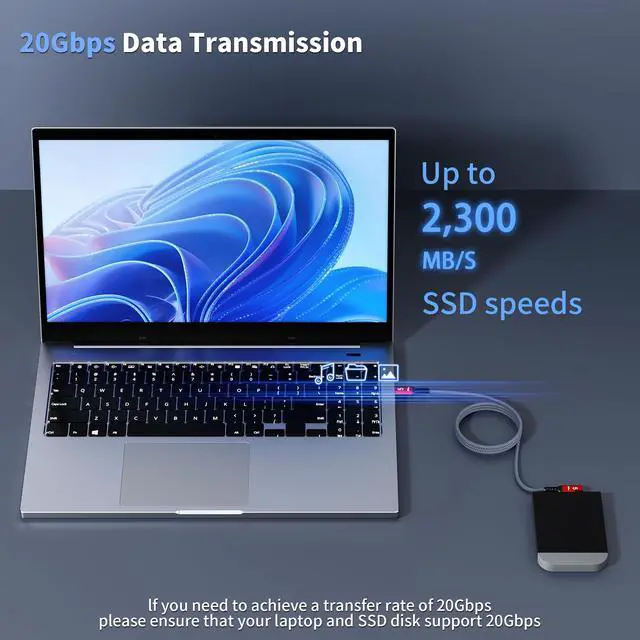 Alt view image 2 of 5 - Gfopdba USB C Camera Tethering Cable for Right Angle Thunderbolt 5 Cable 15FT, Support 20Gbps, 240W PD, 4K@60Hz for Thunderbolt 4, iPhone 17, USB4, Canon, Sony, Nikon, Fuji, Mac mini M4