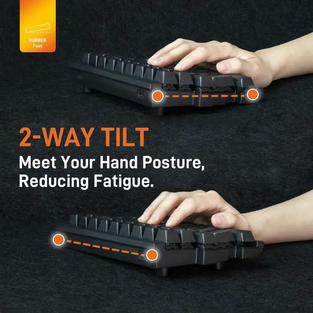 Alt view image 4 of 5 - BAROCCOMiSTEL MD770 Classic Black/WF, TKL Ergonomic Mechanical Keyboard, Cherry MX, Split-Alice Layout, PBT DoubleShot Keycap, Mac/Windows OS Compatible (Blue)