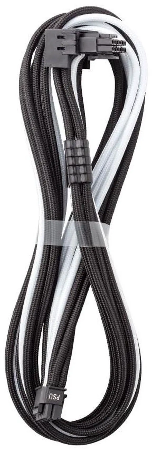 Main image of CableMod Universal Pro ModFlex Sleeved 12V-2x6 12VHPWR 90° StealthSense Direct PCIe Cable (Variant B, Black + White)