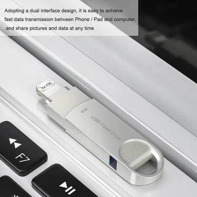 Alt view image 2 of 5 - USB 256GB Flash Drive Photo Stick for Phone External Storage DEZOBYTE Compatible for i-Phone Pad Android USB C PC MS02 Silver