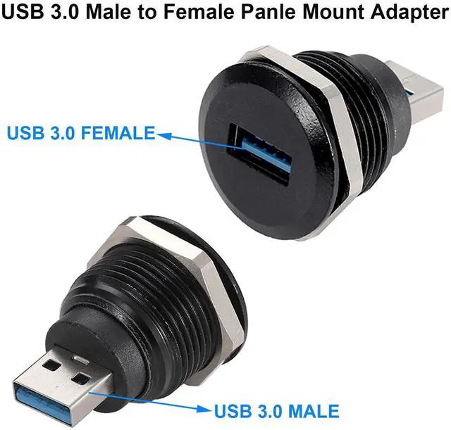 Alt view image 3 of 5 - PENGLIN 5PCS USB3.0 Adapter, USB-A Male to Female Converter Extender Connector, USB Panel Mount Connector Compatible with Laptop Computer Hard Drive Printer Camera
