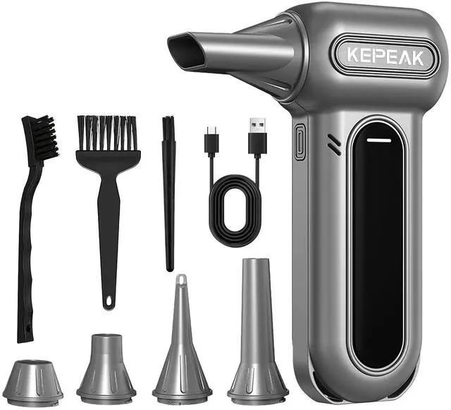 Main image of KEPEAK Electric Compressed Air Duster, 130000RPM Cordless Rechargeable Air Duster with Brushless Motor, 4 Gear Adjustable Dust Blower for Computer, Keyboard, Home, Outdoor-Replace Compressed Air Can