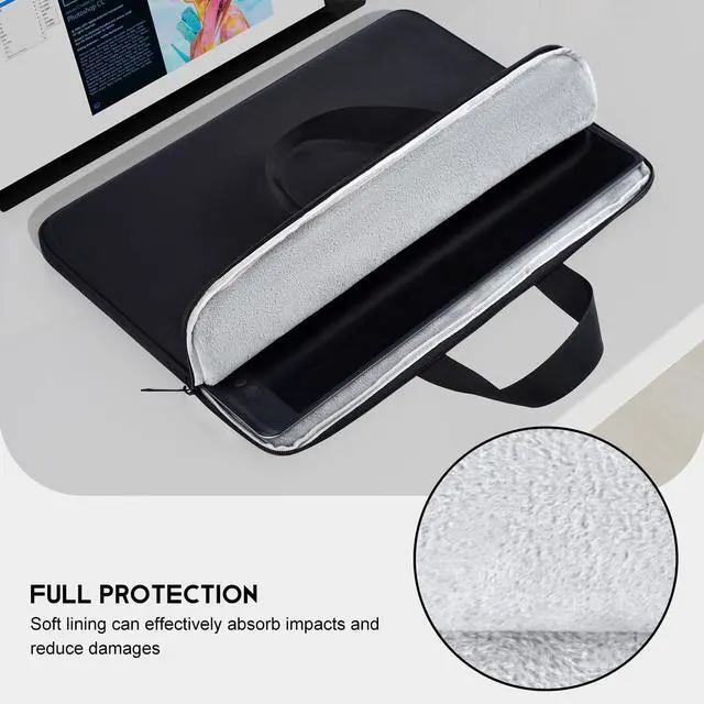 Alt view image 4 of 5 - 24 Inch Portable Monitor Case Carrying Sleeve Compatible with 23.8-24 Inch Portable Large Monitor with Handle Pocket, Protective Travel Shockproof-Padded Accessory Bag
