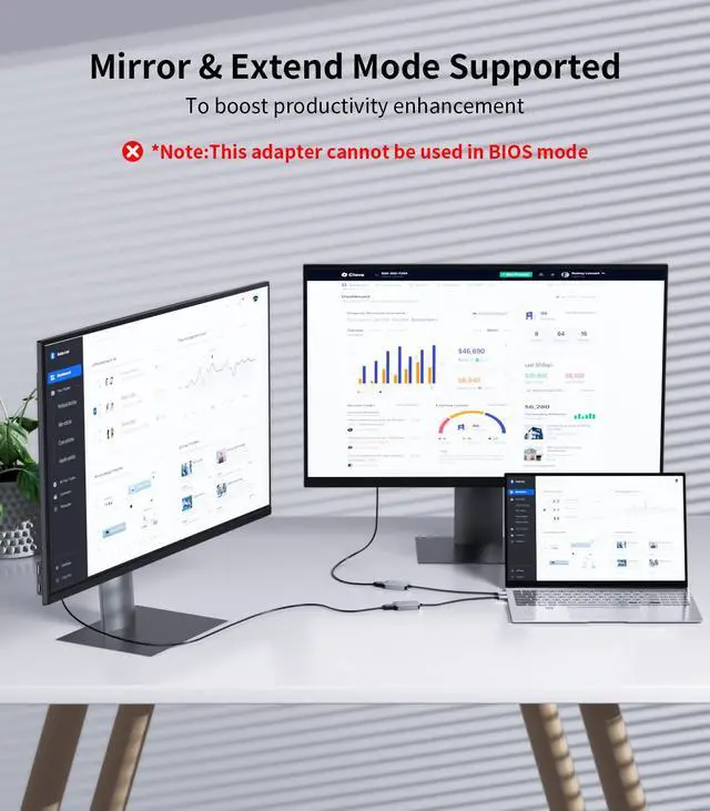 Alt view image 5 of 5 - Reborn USB 3.0 to DisplayPort Adapter, 1080P@60Hz USB 3.0 Male to DisplayPort Female Multi-Display Cable Converter Suitable for MAC OS, Windows 7/8/10/11