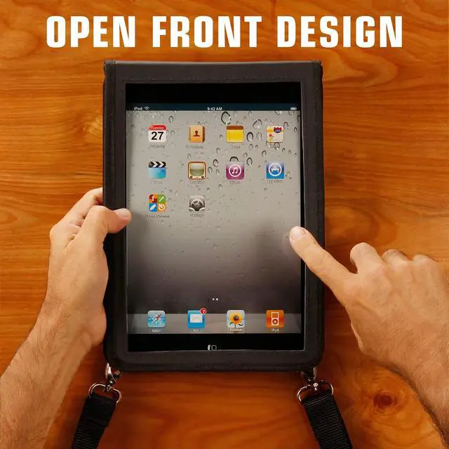 Alt view image 4 of 5 - USA GEAR 10" Tablet Case Sleeve, Designed in The U.S., with Open Front & Shoulder Strap  Compatible with iPad 10.2 9th Gen, Samsung Galaxy Tab A 10.1, Tab S6 Lite, and More 10" Tablets