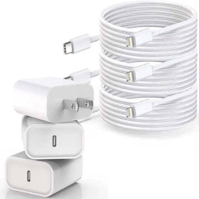 Main image of [Apple MFi Certified]Long iPhone Fast Charging Cable,3Pack 20W Phone Charger USB C Charger Block Plug+6Foot Type C to Lightning Cord for iPhone 14/Pro/Pro Max/Plus/13/12/11/XS/XR/X/SE2022/iPad/AirPods