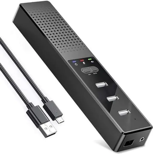 Main image of Cykvis 3 in 1 USB Computer Speaker with Microphone, PC Laptop Speaker with Mic for Smart Home Office and Online Study360 Degree Enhanced Voice Pickup, Noise Reduction,Compatible with Zoom, Teams