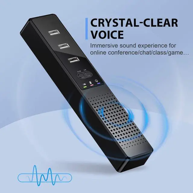 Alt view image 3 of 5 - Cykvis 3 in 1 USB Computer Speaker with Microphone, PC Laptop Speaker with Mic for Smart Home Office and Online Study360 Degree Enhanced Voice Pickup, Noise Reduction,Compatible with Zoom, Teams