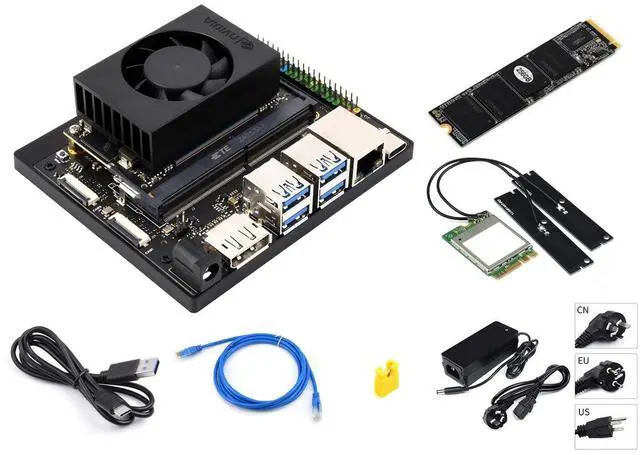 Main image of Waveshare Jetson Orin Nano AI Development Kit for Embedded and Edge Systems 8GB Memory Jetson Orin Nano Module (5 Items),Comes with a Free 256 GB NVMe Solid State Drive