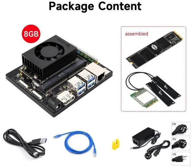 Alt view image 2 of 5 - Waveshare Jetson Orin Nano AI Development Kit for Embedded and Edge Systems 8GB Memory Jetson Orin Nano Module (5 Items),Comes with a Free 256 GB NVMe Solid State Drive