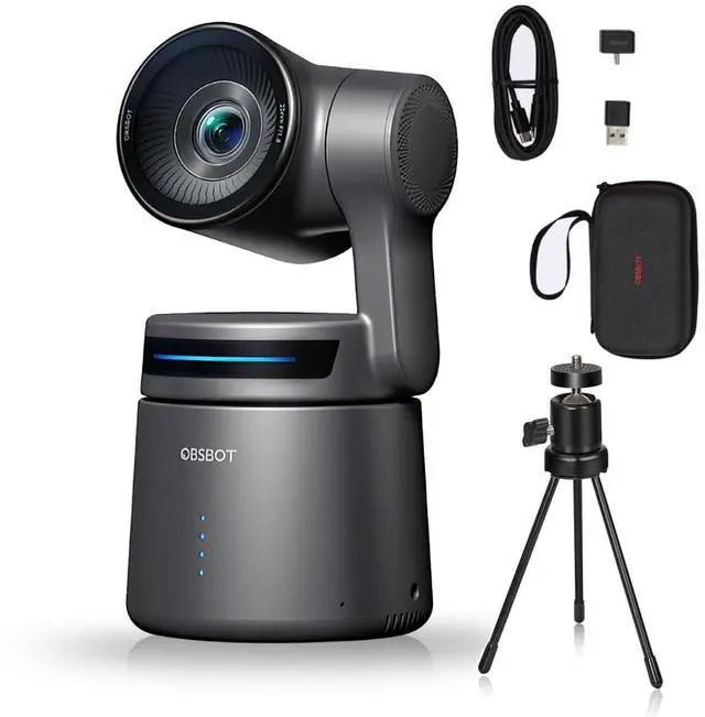 Main image of OBSBOT Tail AIR,with Tripod,NDI PTZ Camera, 4K AI-Powered Webcam,1.8" CMOS,f/1.8 Aperture,AI Auto Track,Gesture & Remote Controls,TOF Sensor,Wired&Wireless Connection,LiveStream for Church/Music Live