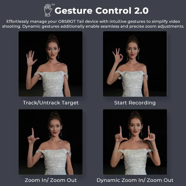 Alt view image 4 of 5 - OBSBOT Tail AIR,with Tripod,NDI PTZ Camera, 4K AI-Powered Webcam,1.8" CMOS,f/1.8 Aperture,AI Auto Track,Gesture & Remote Controls,TOF Sensor,Wired&Wireless Connection,LiveStream for Church/Music Live