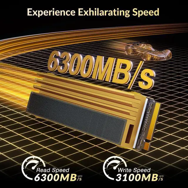 Alt view image 2 of 5 - iDsonix 512GB NVMe M.2 SSD for PC - with Heatsink, PCIe 4.0 up to 6300/3100 MB/s Read/Write, 3D NAND Internal Gaming SSD for Game Enthusiasts, IT Professionals