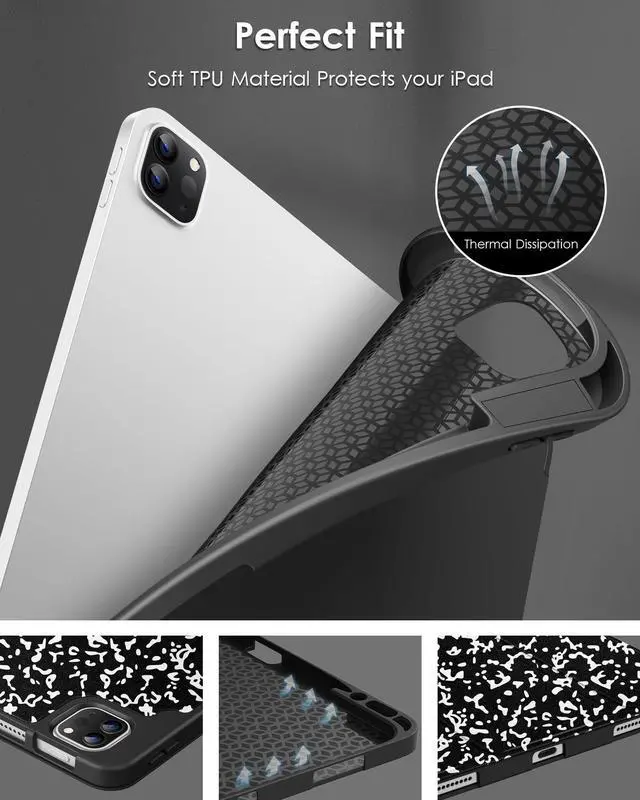 Alt view image 5 of 5 - DTTO for iPad Air 13 Inch Case M3/M2 2025/2024, iPad Pro 12.9 Inch Case (6th/ 5th/ 4th/ 3rd Gen), Smart Slim Trifold Stand Soft Cover with Pencil Holder for iPad Air 13", Book