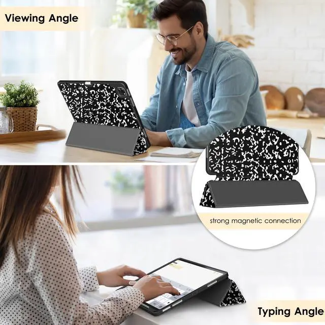 Alt view image 4 of 5 - DTTO for iPad Air 13 Inch Case M3/M2 2025/2024, iPad Pro 12.9 Inch Case (6th/ 5th/ 4th/ 3rd Gen), Smart Slim Trifold Stand Soft Cover with Pencil Holder for iPad Air 13", Book