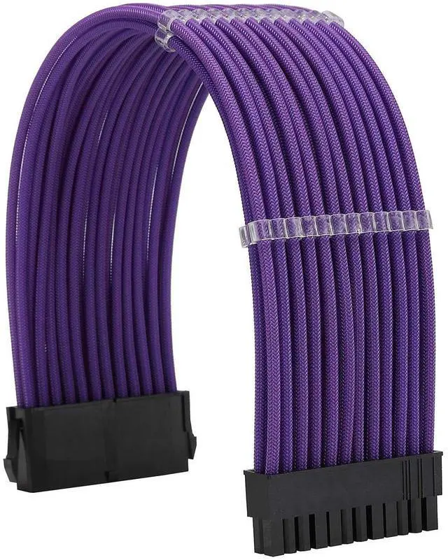 Alt view image 3 of 5 - Formulamod Sleeve Extension Power Supply Cable Kit 18AWG ATX 24P+ EPS 8-P+PCI-E8-P with Combs for PSU to Motherboard/GPU (Purple)
