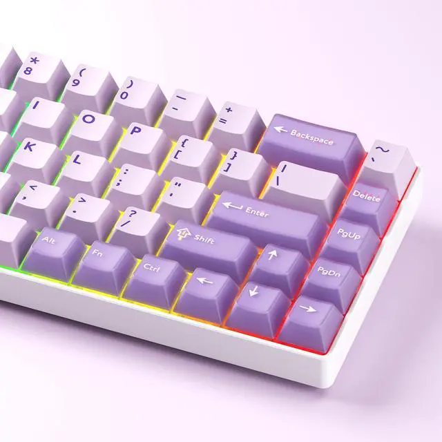 Alt view image 2 of 5 - GMKWTL XVX Double Shot PBT Keycaps Set 216 Keys, Cherry Profile Custom Keyboard Keycaps, Jade Translucent Key caps Compatible with 61/64/68/84/87/100/104/108 ANSI and ISO Layout Mechanical Keyboard
