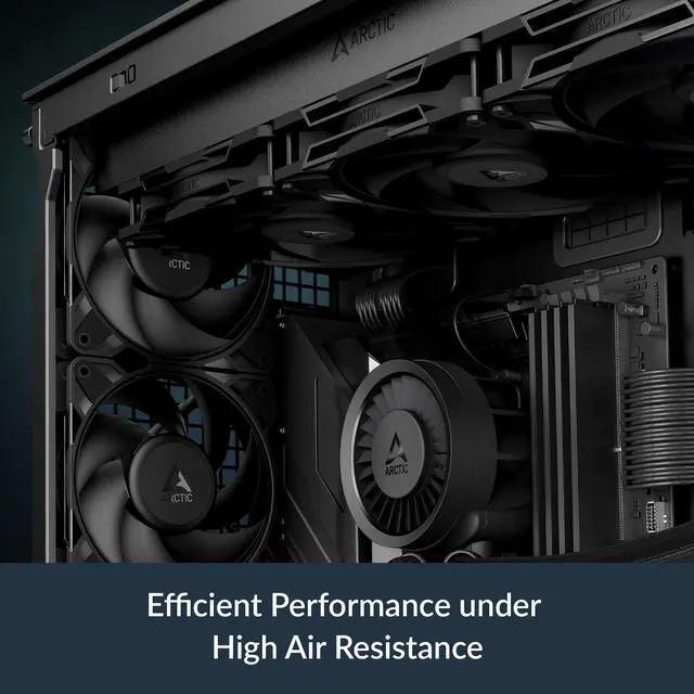 Alt view image 3 of 5 - ARCTIC P12 Pro PST CO - Powerful Premium Fan for Continuous Operation, 120 mm PWM Fan with Y-Cable Splitter, 400-3000 RPM, 0 RPM <5% PWM, Dual Ball Bearing, 4-Pin - Black
