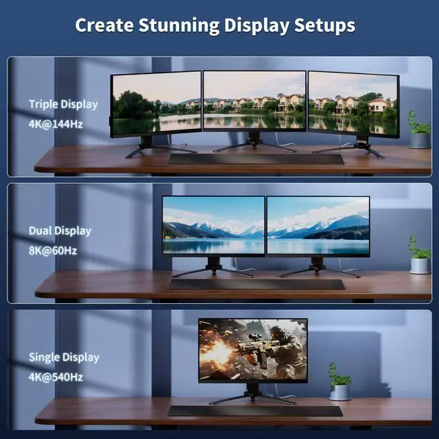 Alt view image 4 of 5 - 240W for Thunderbolt 5 Cable Right Angle 6.6 ft, 120Gbps Bandwidth, 80Gbps, Dual 8K, 4K 540Hz, Triple 4K 144Hz for iPhone 17, Thunderbolt 4, USB4, SSD, MacBook M4 Pro, Dock, eGPU, Mac mini M4 / M4 Pro