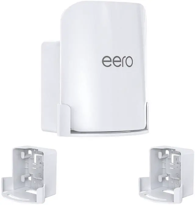 Main image of Eero Pro 7 Wall Mount for eero Pro 7 Mesh Wi-Fi 7 Router, Space-Saving Holder with Cable Management, Wall & Outlet Mounting, Easy Installation, Includes Screws & Quick Start Guide (White, 2 Pack)