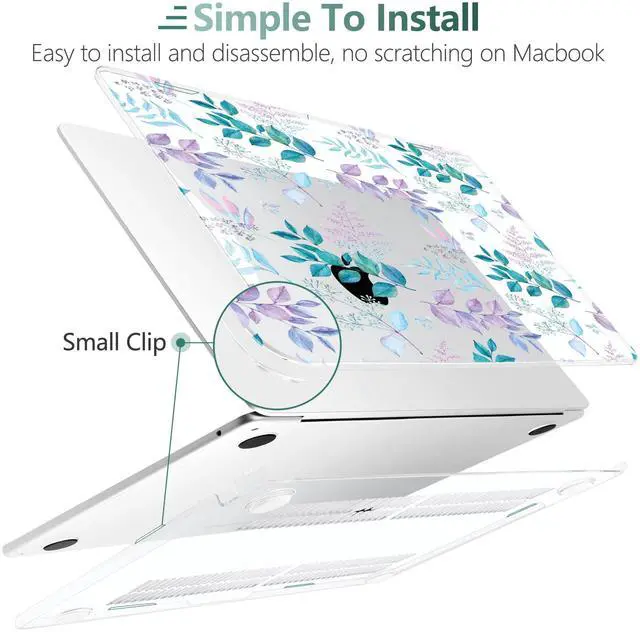 Alt view image 3 of 5 - DONGKE for MacBook Air 13.6 Inch Case 2025 2024-2022 A3240 A3113 A2681 M4 M3 M2 Chip Touch ID, Plastic Hard Shell & Keyboard Cover & Type C Adapter for MacBook Air 13 inch M4, Lilac Leaves