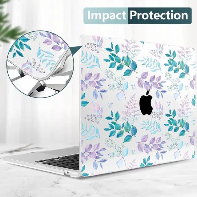 Alt view image 5 of 5 - DONGKE for MacBook Air 13.6 Inch Case 2025 2024-2022 A3240 A3113 A2681 M4 M3 M2 Chip Touch ID, Plastic Hard Shell & Keyboard Cover & Type C Adapter for MacBook Air 13 inch M4, Lilac Leaves