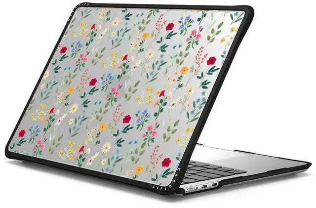 Alt view image 2 of 3 - CASETiFY Impact MacBook Air 13.6" (M2-M4) Case [Cushioned Impact Corners/Scratch-Resistant/Anti-Slip Grip] - Spring Botanicals 2 - Clear Black
