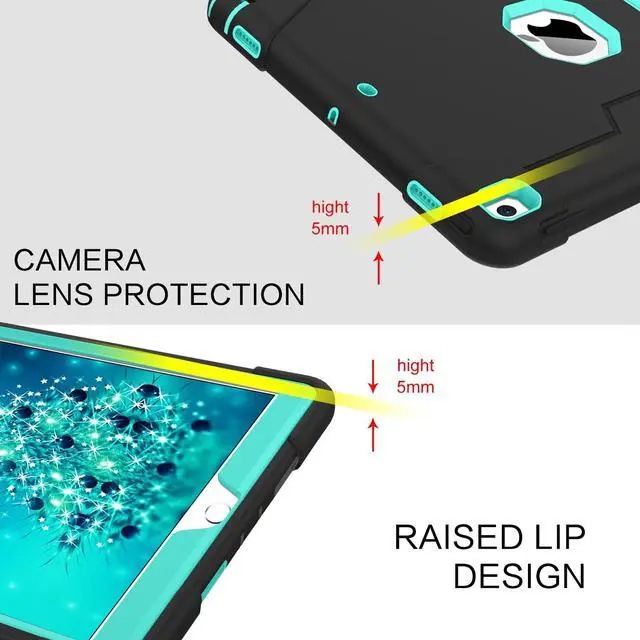 Alt view image 4 of 5 - BENTOBEN for iPad Air 3rd Generation Case, iPad Pro 10.5" 2017 Case, 3 Layers Heavy Duty Rugged Shockproof Kickstand Protective Tablet Cover for iPad Air 3 10.5" 2019 /iPad Pro 10.5" 2017, Black/Mint