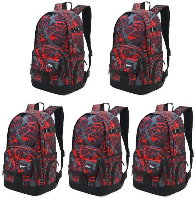 Main image of rickyh style School Backpack Travel Bag for Men & Women Lightweight College Back Pack with Laptop Compartmen (5, New Red)