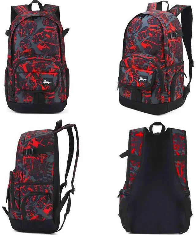Alt view image 2 of 5 - rickyh style School Backpack Travel Bag for Men & Women Lightweight College Back Pack with Laptop Compartmen (5, New Red)