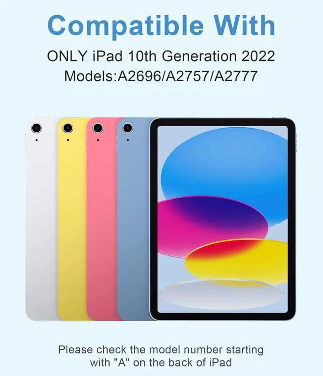 Alt view image 2 of 5 - for iPad 10th Generation Case with Keyboard 2022, Keyboard Case for iPad 10.9" inch 10th Gen - Removable BT Wireless Keyboard-Pencil Holder-Tablet Keybaord Case for iPad 10.9"