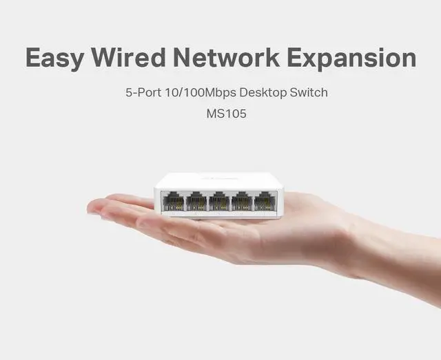 Alt view image 2 of 5 - Mercusys Ms105 10/100Mbps 5-Port Desktop Switch