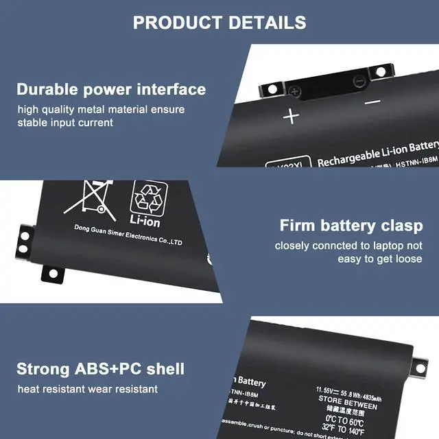 Alt view image 4 of 5 - EHECAPAR LK03XL L09281-855 916814-855 Battery Compatible with HP Envy X360 Convertible 15m-cn0011dx 15m-cn0012dx 15-cn0xxx 15m-cp0xxx 17-bw 17m-ae111dx LKO3XL 916814-855 LK03048XL L09281-855