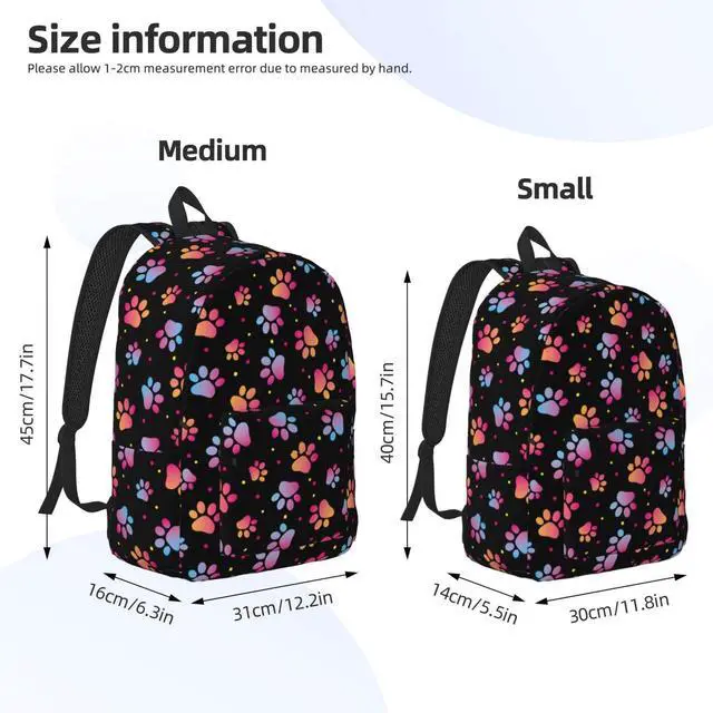 Alt view image 4 of 5 - Duduho Cute Dogs Paws Print Backpack 15.7 Inch Laptop Backpack Travel Hiking Daypack Animal Footprint Multipurpose Bookbag For Men Women