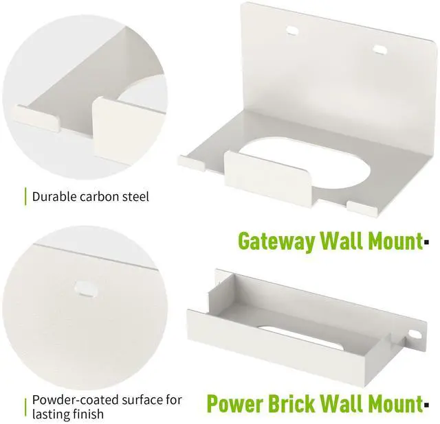 Alt view image 2 of 5 - Wall Mount for AT&T Fiber (Arris) BGW320,Heavy Metal Wall Mount for AT&T BGW-320 Internet Modem Gateway +Original Power Bricks Holder,Easy Install with All Hardware Included(White Holder Only)