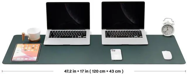 Alt view image 2 of 5 - Large Cork Desk Mat - 47.2"x 17" Desk Pad for Office and Home - Ideal for Large Mouse Pad and Desk Mats on Top of Desks(Dark Green)