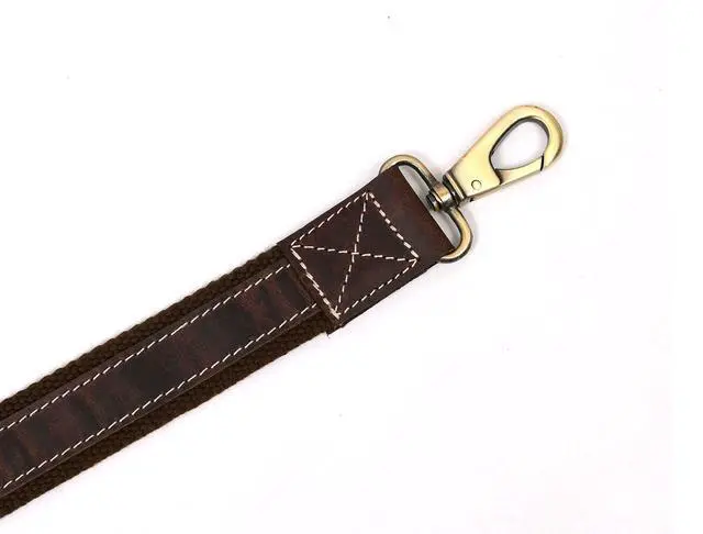 Alt view image 2 of 5 - Leather Bag Strap Replacement Adjustable Shoulder Strap Brown Black for Messenger, Laptop, Camera, Travel Bags Fit for All with Metal Swivel Hooks