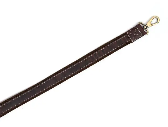 Alt view image 4 of 5 - Leather Bag Strap Replacement Adjustable Shoulder Strap Brown Black for Messenger, Laptop, Camera, Travel Bags Fit for All with Metal Swivel Hooks