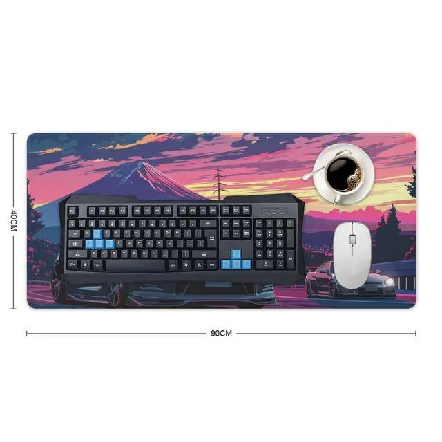 Alt view image 2 of 5 - FeoYoed Large Mouse Pad Anime JDM Car Mount Fuji Desk Mat Computer Accessories Gaming Office Organizers Supplies Decor Essentials Keyboard Pads for Desk Rubber 40x90cm