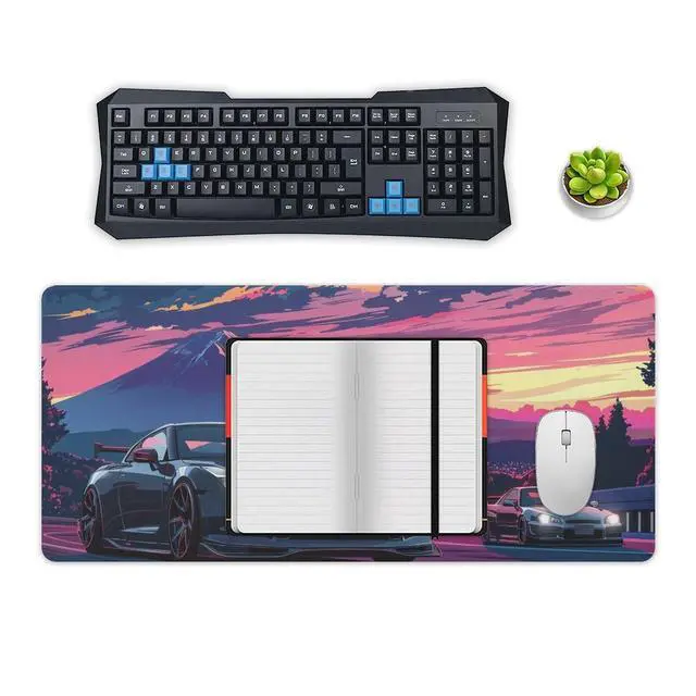 Alt view image 4 of 5 - FeoYoed Large Mouse Pad Anime JDM Car Mount Fuji Desk Mat Computer Accessories Gaming Office Organizers Supplies Decor Essentials Keyboard Pads for Desk Rubber 40x90cm