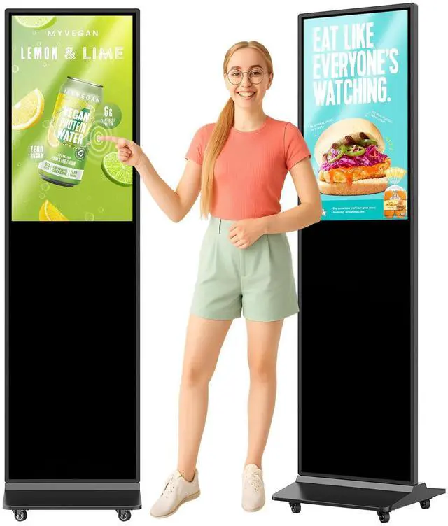 Main image of HomeTreeX 32'' Digital Signage Display Smart Android LCD Sign Kiosk Electronic Menu Board Advertising Display Screen Monitor HDMI WiFi USB 2K Media Video Player (Touchscreen,Black)