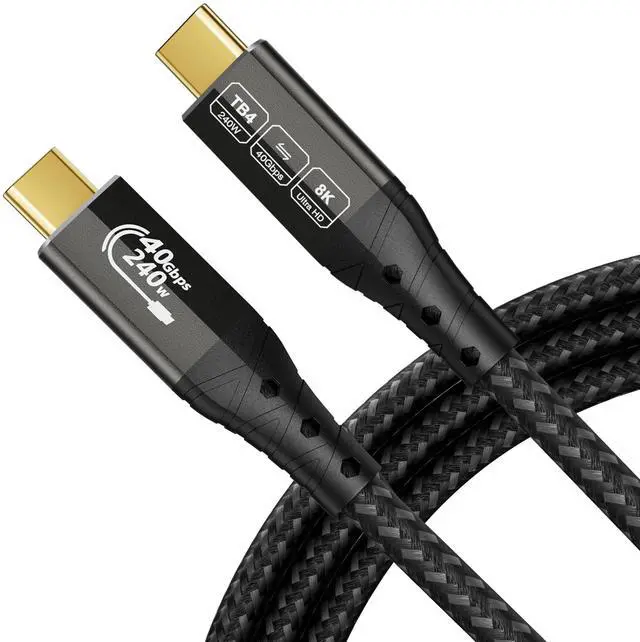 Main image of ZIKNYDO 8K/4K for Thunderbolt 4 Cable 10FT/3m, 40Gbps Data Transfer, 240W USB4 Cable, USB C Monitor Cable, for Thunderbolt 3, iPhone 16 Series, SSD, MacBook, eGPU, iPad, Displays, Laptops