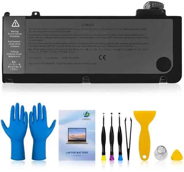 Main image of LINGCI A1322 A1278 Battery Replacement for MacBook Pro 13 inch A1278 [Mid 2012 2010 2009 Early 2011 Late 2011] 661-5229 661-5557 020-6547-A 020-6765-A (2009 2010 2011 2012 Version)63.5Wh 11.6V 6000mAh