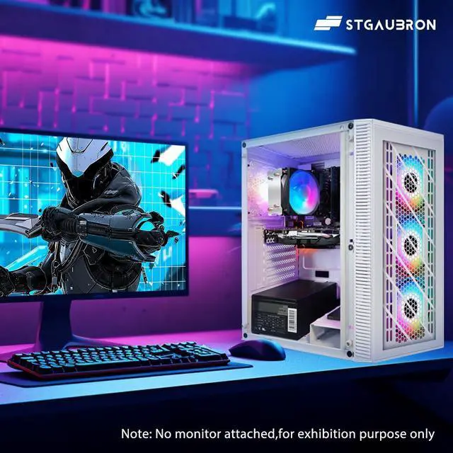 Alt view image 4 of 5 - STGAubron RGB PC Computer Desktop, AMD Ryzen 7 5700G up to 4.6G, 16GB DDR4, 1TB SSD, WiFi 6 & BT 5.2, RGB Fan x4, RGB Keyboard & Mouse, Windows 11 Home